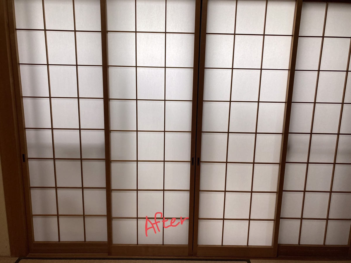 四日市市釆女町で障子張り替え